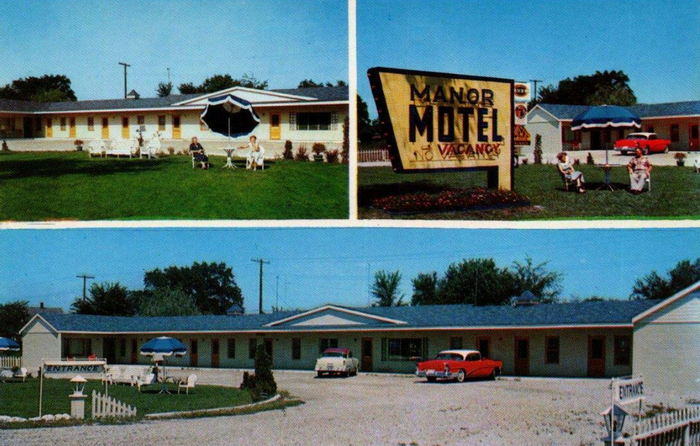 Manor Motel - Old Postcard (newer photo)